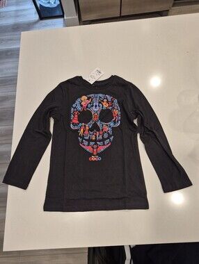 Boys Disney Coco Black Long-Sleeve Graphic Tee. NWT